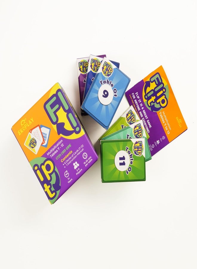 Ekoplay FLIP IT Card Game - Multiplication Tables 7-12 | Kids Practice Multiplication Tables, for 7 Years and Above - Image 3